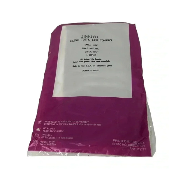 SILKIES VTG ULTRA TOTAL LEG CONTROL TIGHTS NYLON SPANDEX 100101 PANTY HOSE NUDE - Picture 2 of 5